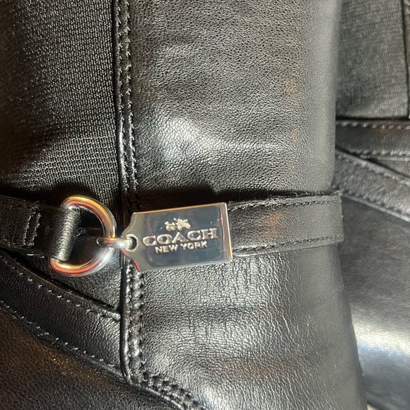 Coach Black Leather Heeled Boots Ultima Tmbl leather/elastic - Picture 3 of 9